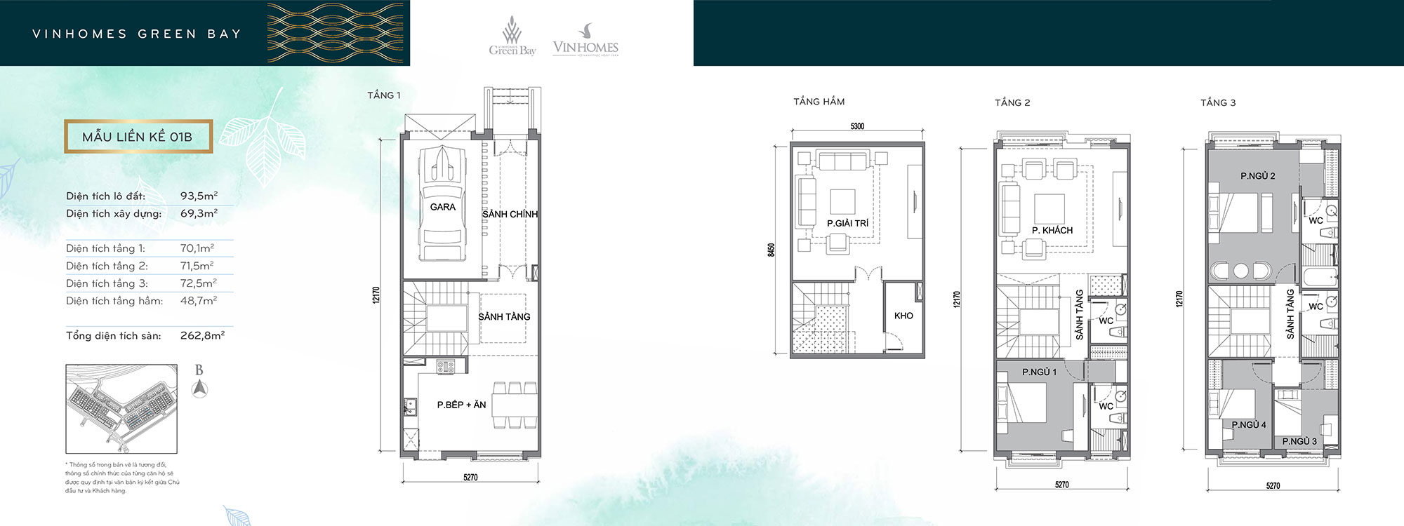 Mặt bằng liền kề 01B Vinhomes Green Bay mat-bang-lien-ke-01b-vinhomes-green-bay