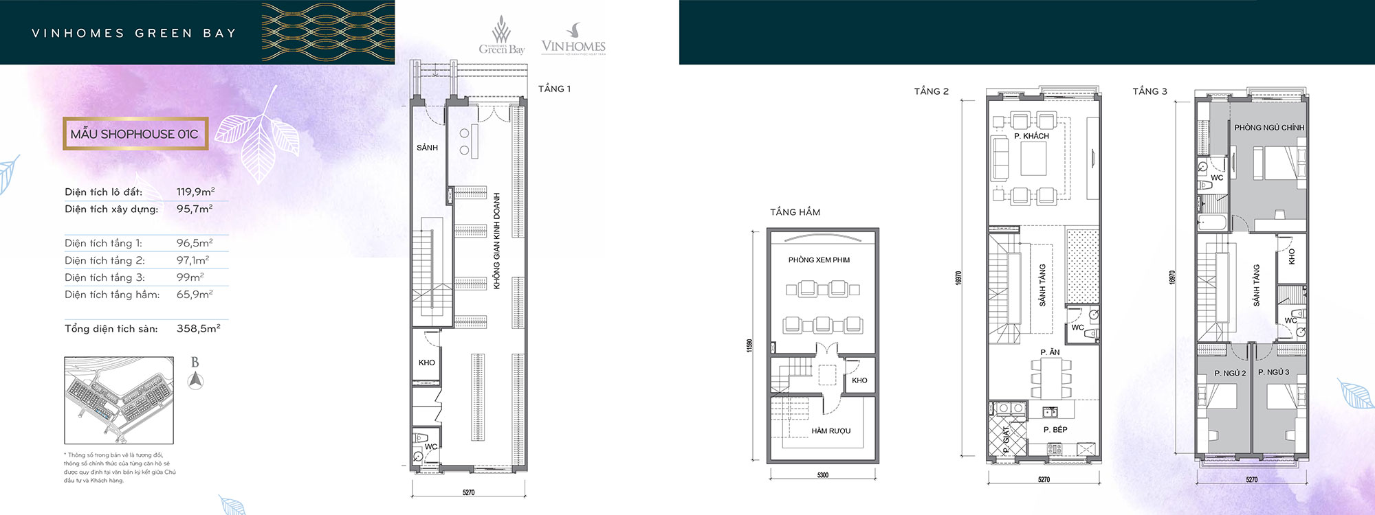 Mặt bằng shophouse 01C Vinhomes Green Bay mat-bang-shophouse-01c-vinhomes-green-bay
