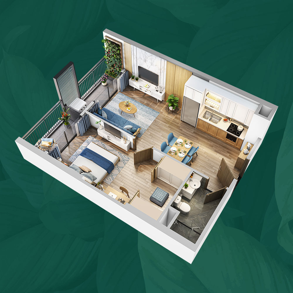Mặt bằng căn hộ 1PN P1 Vinhomes Ocean Park mat-bang-can-ho-1pn-p1-vinhomes-ocean-park