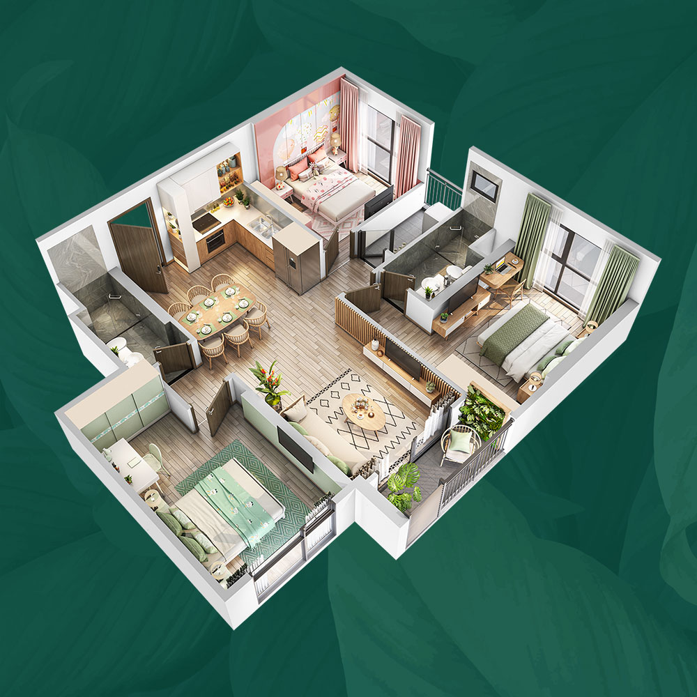Mặt bằng căn hộ 3PN P1 Vinhomes Ocean Park mat-bang-can-ho-3pn-p1-vinhomes-ocean-park