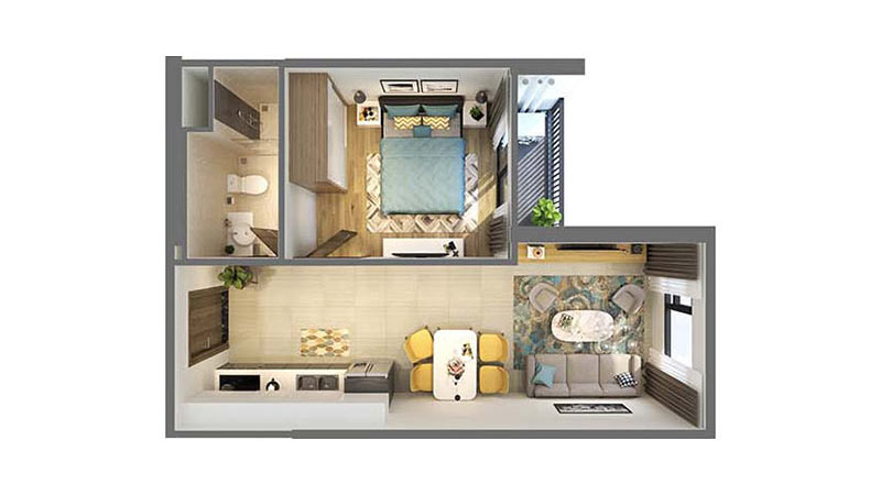 Mặt bằng căn hộ 1PN The Sapphire Vinhomes Ocean Park mat-bang-can-ho-1pn-the-sapphire-vinhomes-ocean-park