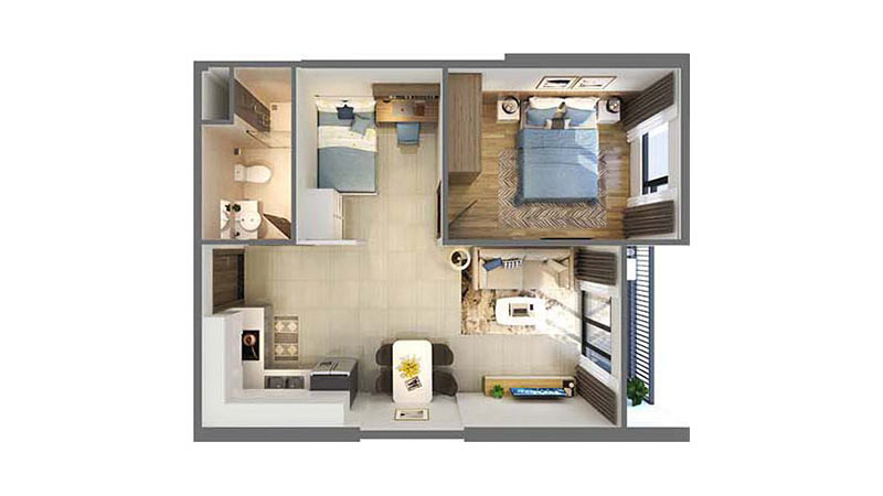 Mặt bằng căn hộ 1PN+1 The Sapphire Vinhomes Ocean Park mat-bang-can-ho-1pn1-the-sapphire-vinhomes-ocean-park
