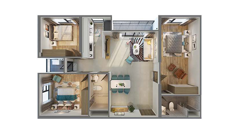 Mặt bằng căn hộ 3PN The Sapphire Vinhomes Ocean Park mat-bang-can-ho-3pn-the-sapphire-vinhomes-ocean-park