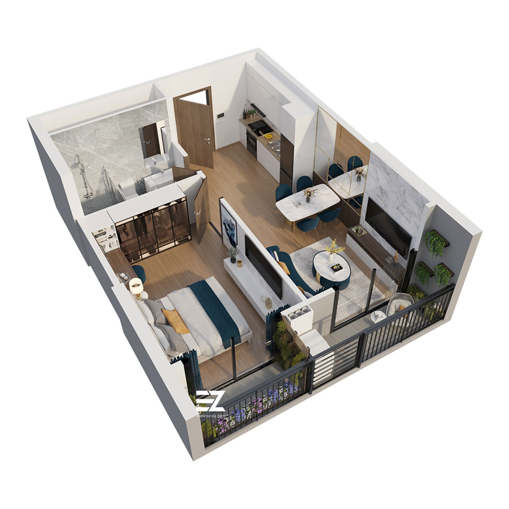 Mặt bằng căn hộ 1PN ZR1 Vinhomes Ocean Park mat-bang-can-ho-1pn-zr1-vinhomes-ocean-park