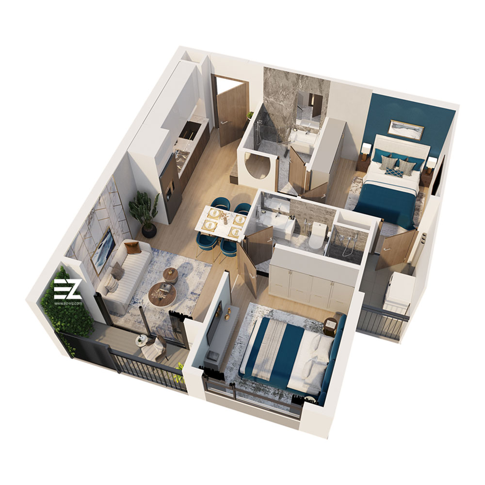 Mặt bằng căn hộ 2PN ZR1 Vinhomes Ocean Park mat-bang-can-ho-2pn-zr1-vinhomes-ocean-park