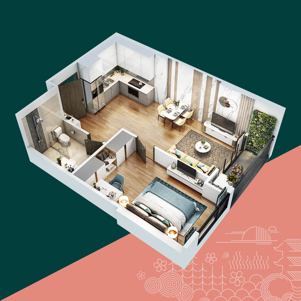 Mặt bằng căn hộ 1PN SA5 Vinhomes Smart City mat-bang-can-ho-1pn-sa5-vinhomes-smart-city