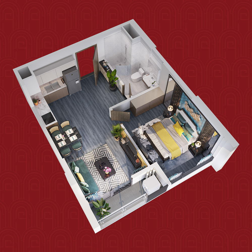Mặt bằng căn hộ 1PN TK1 Vinhomes Smart City mat-bang-can-ho-1pn-tk1-vinhomes-smart-city