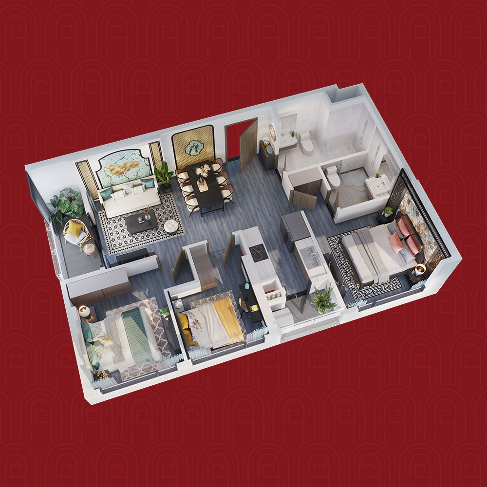 Mặt bằng căn hộ 3PN TK1 Vinhomes Smart City mat-bang-can-ho-3pn-tk1-vinhomes-smart-city