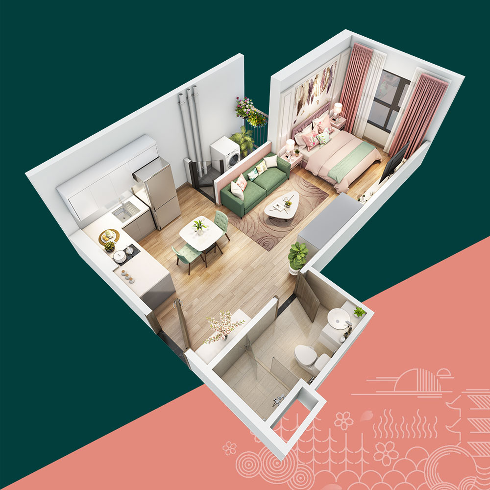 Mặt bằng căn hộ studio SA5 Vinhomes Smart City mat-bang-can-ho-studio-sa5-vinhomes-smart-city