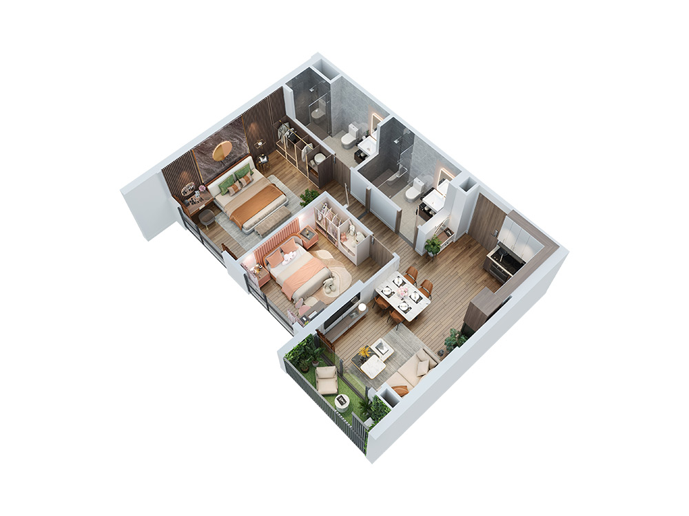 Mặt bằng căn hộ 2PN TC1 Vinhomes Smart City mat-bang-can-ho-2pn-tc1-vinhomes-smart-city