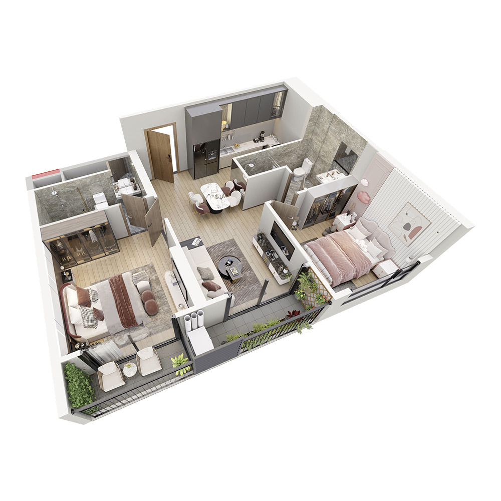 Mặt bằng căn hộ 2PN ZR2 Vinhomes Ocean Park mat-bang-can-ho-2pn-zr2-vinhomes-ocean-park