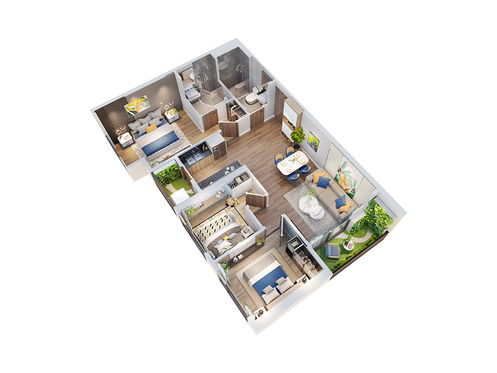 Mặt bằng căn hộ 3PN TC1 Vinhomes Smart City mat-bang-can-ho-3pn-tc1-vinhomes-smart-city