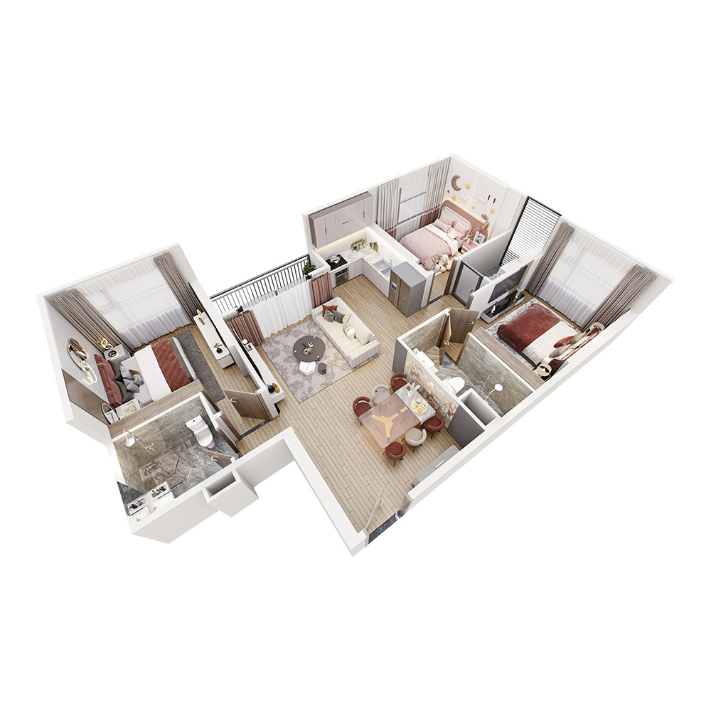 Mặt bằng căn hộ 3PN ZR2 Vinhomes Ocean Park mat-bang-can-ho-3pn-zr2-vinhomes-ocean-park
