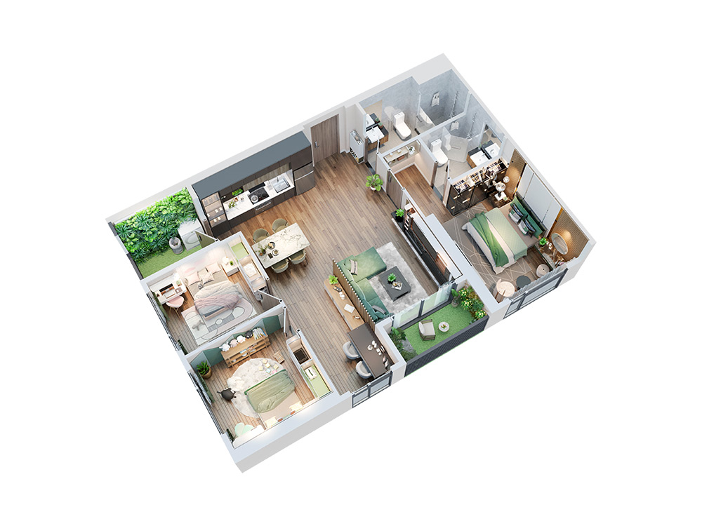 Mặt bằng căn hộ 3PN+1 TC1 Vinhomes Smart City mat-bang-can-ho-3pn1-tc1-vinhomes-smart-city