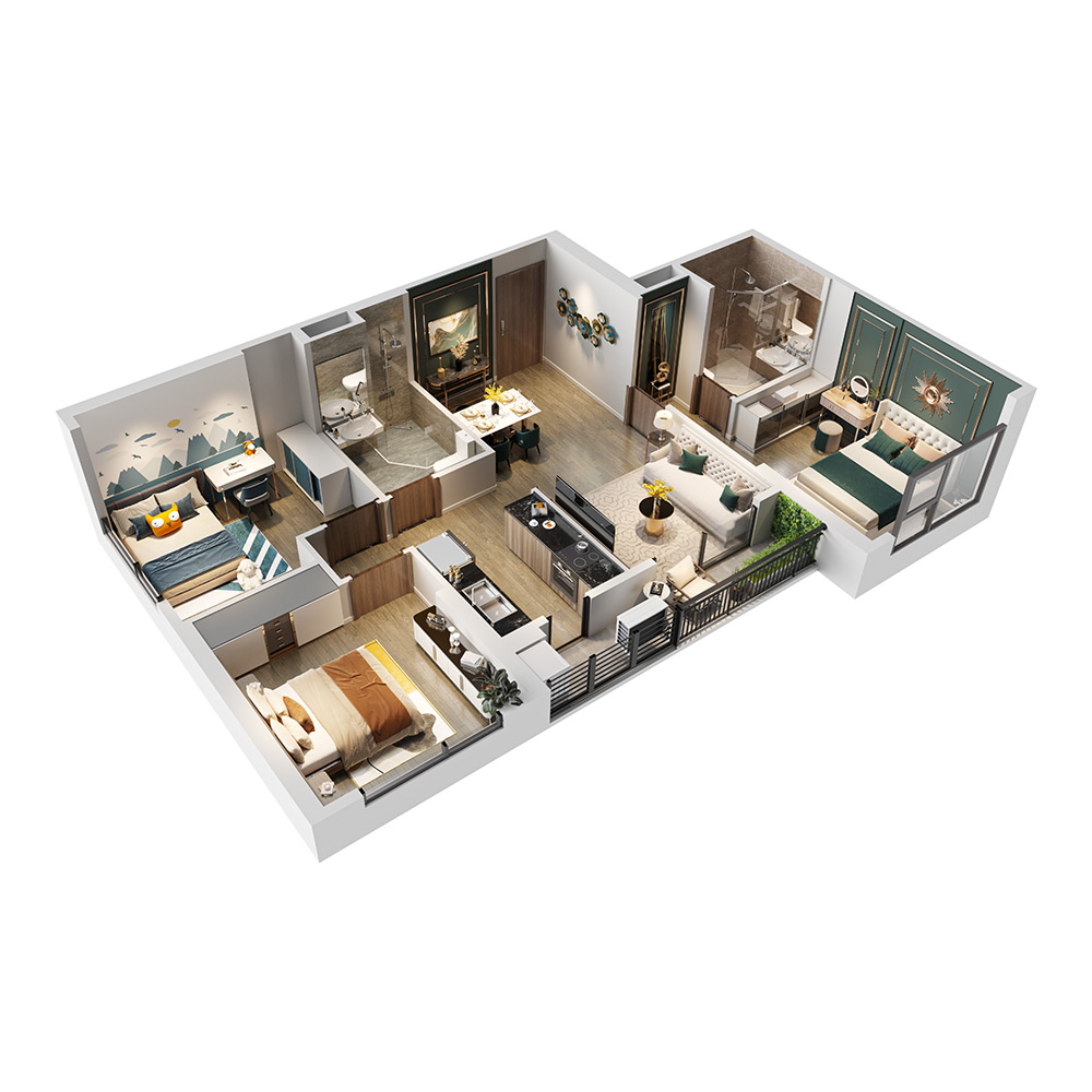 Mặt bằng căn hộ 3PN BE2 Vinhomes Ocean Park mat-bang-can-ho-3pn-be2-vinhomes-ocean-park