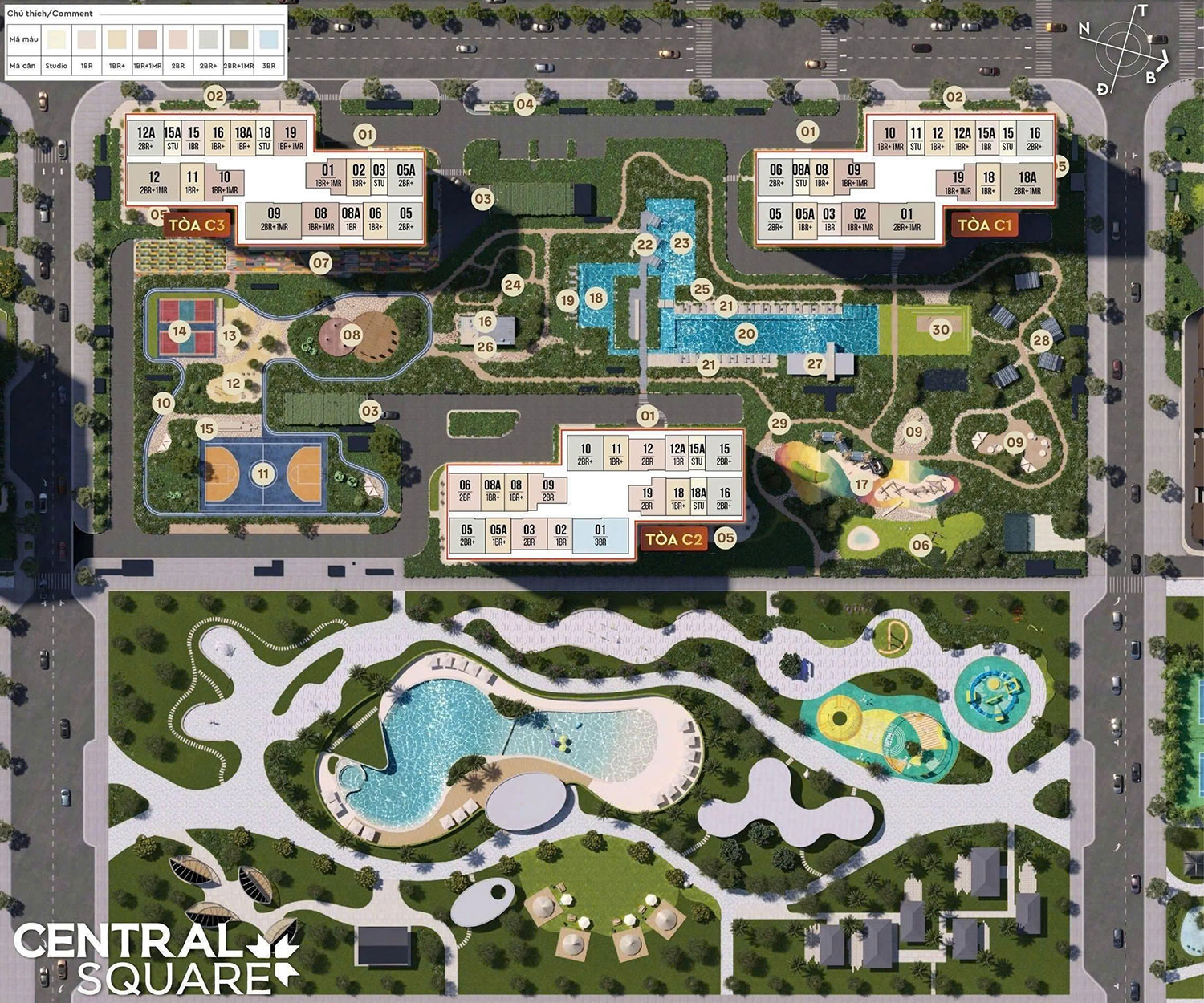 Mặt bằng phân khu Central Square Masteri Trinity Square mat-bang-phan-khu-central-square-masteri-trinity-square